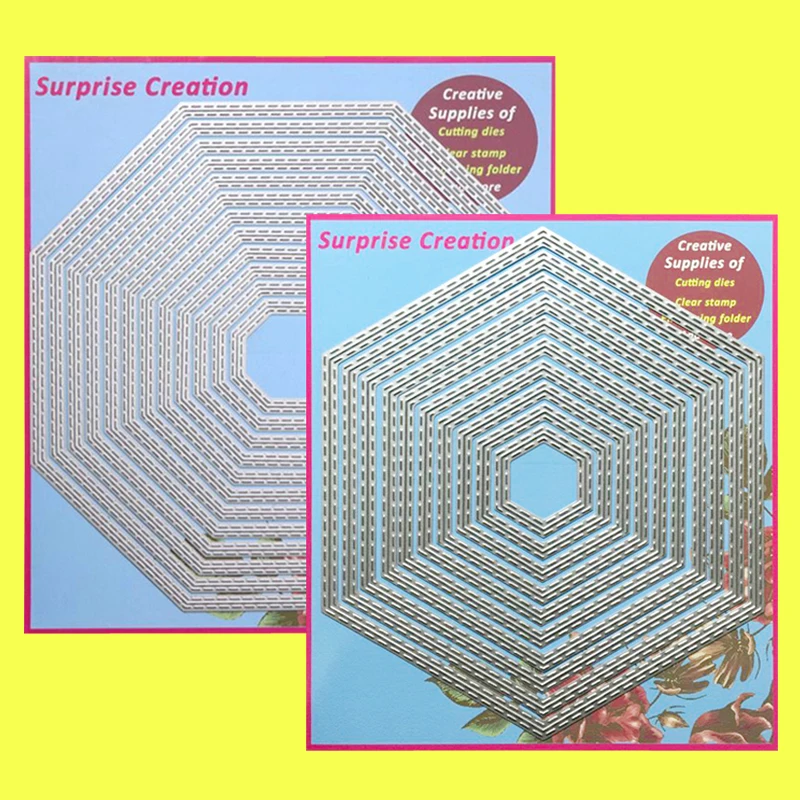 

2-Set Large Cutting dies Octagon & Hexagon Cardmaking & Scrapbooking DIY Craft stencil