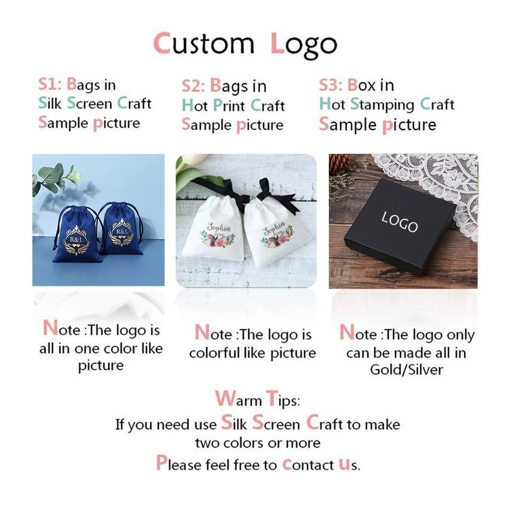 50pcs Custom Cotton Bag Jewelry Pouch Personalized LOGO Craft Package  Sachet Cosmetic Gift Jewelry Packaging Pouch Single Side String 