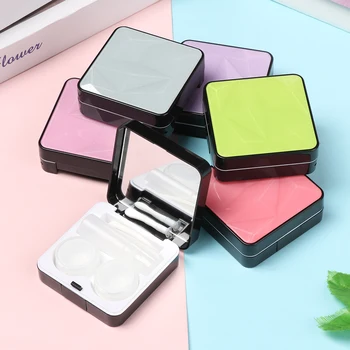 

Mini Fashion Contact Lens Case Mirror Container Cute Cartoon Shiny Portable Travel Glasses Lenses Box For Women Men Eyes Care