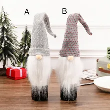 Очаровательная крышка бутылки вина искусственная борода Рождественский Декор Санта Клаус набор новогодний домашний Декор бутылки вина Декор набор