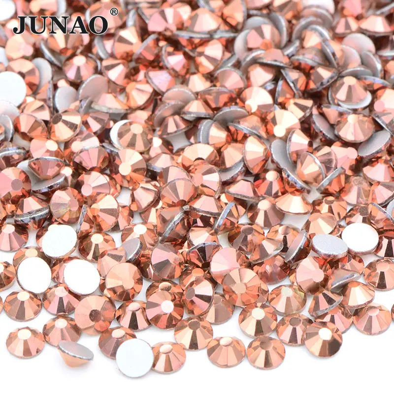 sewing material fabric JUNAO Wholesale ss6 ss8 ss10 ss12 ss16 ss20 ss30 Transparent AB Glass Flatback Rhinestone Non Hot Fix Strass Nail Crystal Stones sewing supply near me Fabric & Sewing Supplies