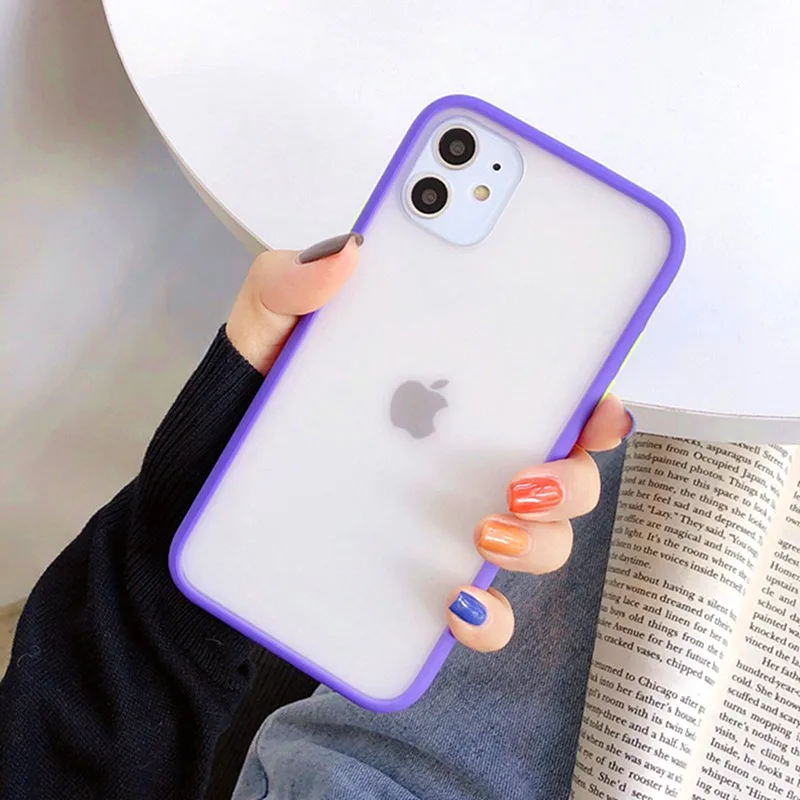 Чехол для iPhone x прозрачный матовый ударопрочный защитный чехол Apple 6 s 7 8 plus iphone xs max