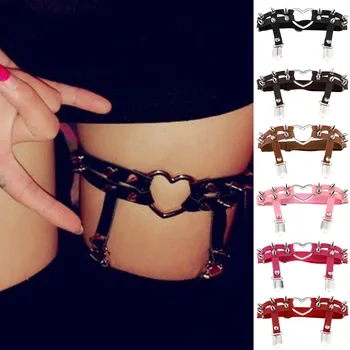 

Cos Punk Love Heart-shaped Leather Hand-studded Steampunk Ladies Girl Game Cute Show Hip-hop Leg Ring Foot Ring Garter