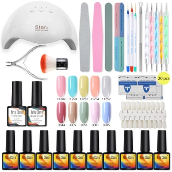 

Arte Clavo 8ml 49pcs Manicure Set Kit LED&UV Gel Nail Polish Art 10 Colors Gel Polish Gel Varnish Soak Off Lacquer UV Nail Lamp