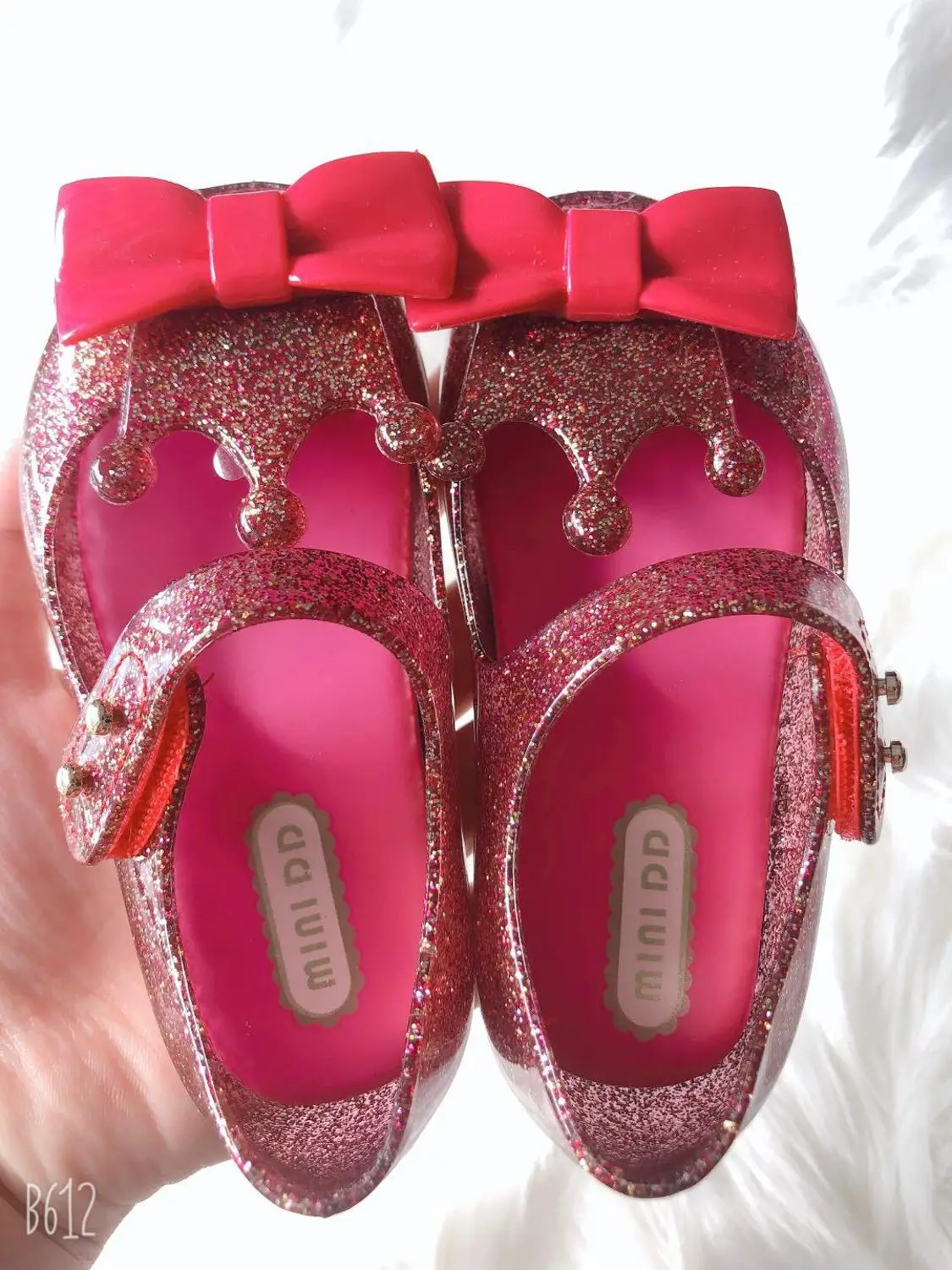 New Color High Quality Kids Girl's MINI DD Retro shoes Children Sparkle Crown Sandals Kids Baby Candy shoes Jelly shoes SH19109 4