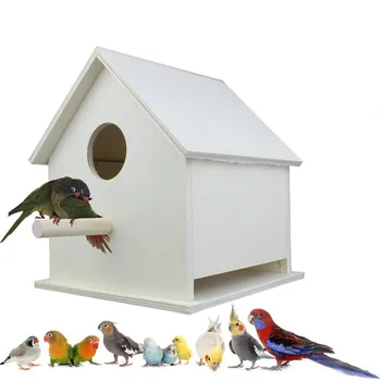 

New wooden bird nest cage station pole parrot breeding box pet supplies with peony Xuanfeng nest box nest bird house nest