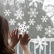 Autocollants flocons de neige blancs, 1 ensemble, décoration pour fenêtre en verre, chambre d'enfants, sparadrap muraux de noël, décoration pour la maison, nouvel an 2020