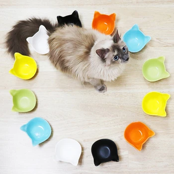 

New Ceramic Cat Bowl Mini Cat Ear Bowl Fashion Cute Snack Pet Bowl Small Cat Bowl Pet Products Ceramic Cat Food Bowls