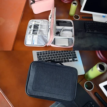 

Waterproof Electronic Accessories Storage Bag USB Gadget Data Cable Organizer Protective Sleeve Pouch Case Bag for iPad Digital