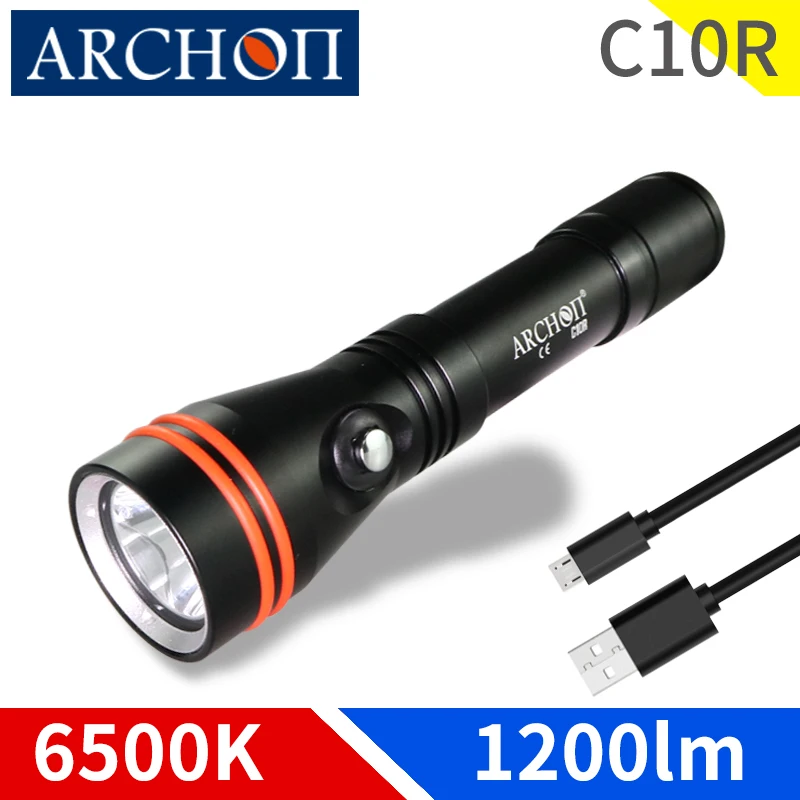  ARCHON C10R Diving Flashlight USB Charging Dive Torch 1200 lumen CREE LED chip Underwater Light 100 - 4000082466026