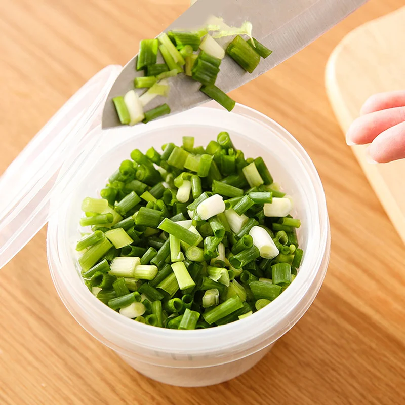 

Plastic Storage Box Round Double Stackable Cans Transparent Drain Seal Mini Bowl Kitchen Refrigerator Snack Food Fresh Container