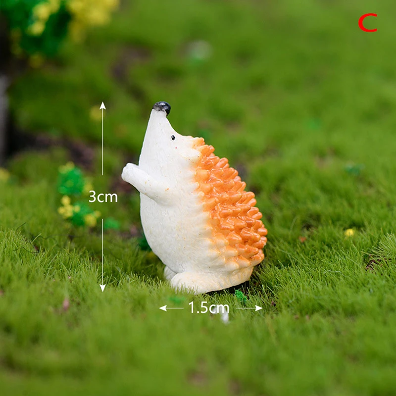 1 шт. прекрасный дикий мини-Ежик эрисо маленькая Статуэтка маленькая фигурка ремесла животное орнамент сад миниатюры - Цвет: C