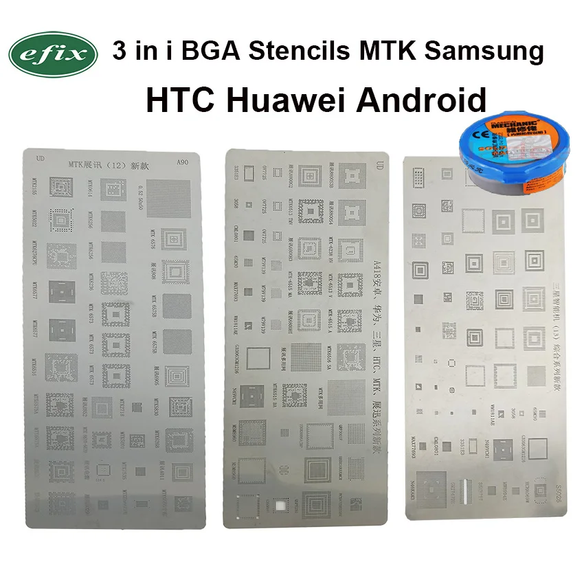 Высокое качество Универсальный BGA трафареты для MTK samsung htc huawei Android с прямым подогревом BGA реболлинга пайки трафареты Комплект