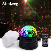 7 color LED night light RGB stage light remote control voice activated disco ball light 6W party lights 2 in 1 decorative lights