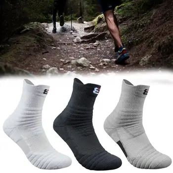 

Men Outdoor Sports Running Basketball Socks Breathable Anti-Slip Middle Tube Socks