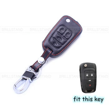 

4 Button Leather Car Remote Key Fob Holder Case Cover for Chevrolet