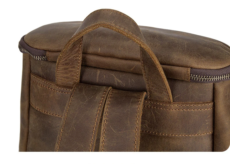 MAHEU Новое поступление Винтажный модный рюкзак для ноутбука 15 16 дюймов Сумка для компьютера Crazy Horse кожаный рюкзак Большая вместительная сумка