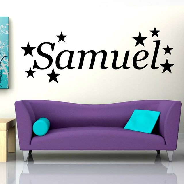Pegatina Con Nombre Personalizado, Diseño De Hada Y Estrellas – Decoración De Pared Para Habitación Infantil – 2 Láminas De 40 X 25 Cm – Lavanda