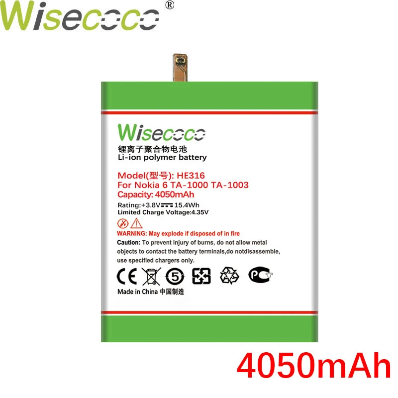 WISECOCO 4200 мАч HE342 батарея для Nokia X6 2018 6 1 Plus TA 1099 мобильный телефон с номером