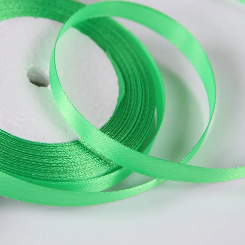 10 мм атласные ленты 22 метра/рулон наборы сделай сам DIY свадебный подарок на день рождения для обертывания коробок упаковка для конфет - Цвет: 52 Apple Green