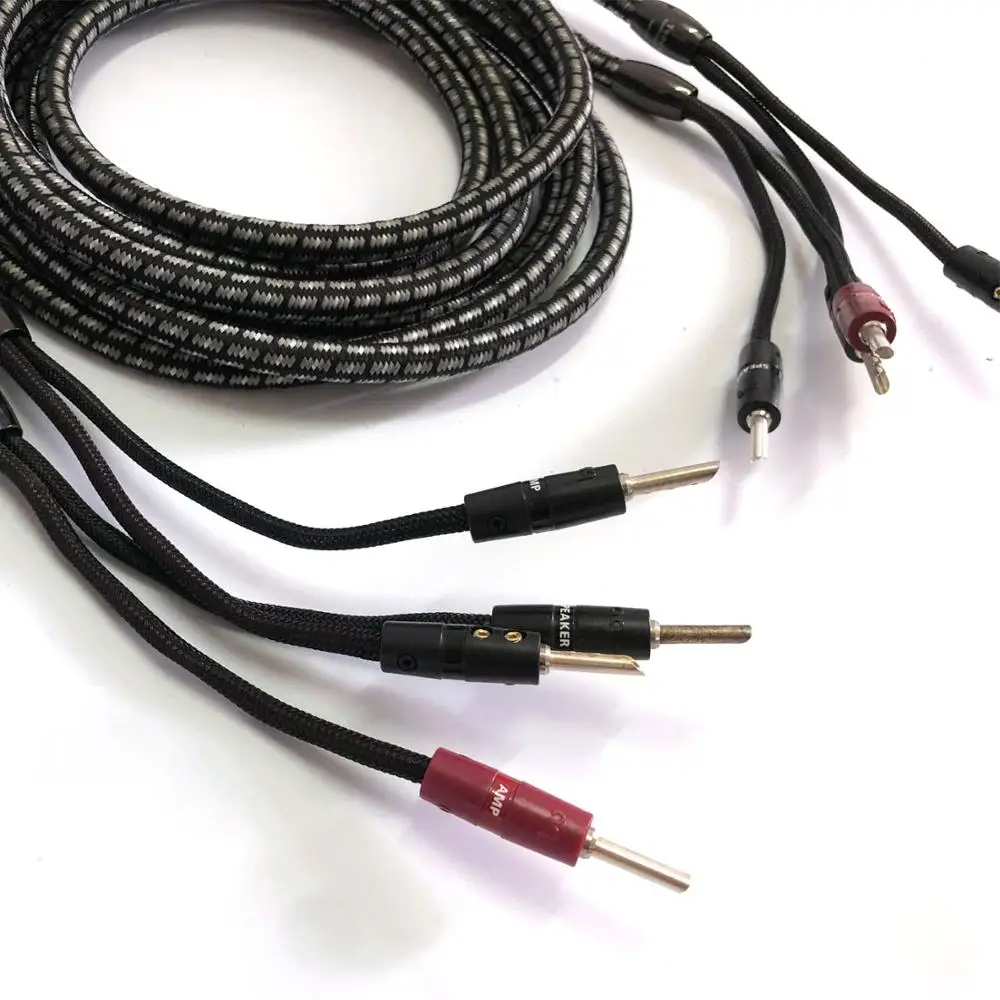 Кабель для динамика Hifi типа 8 с клеммами-15 AWG-BFA вилки банан пара однотонные