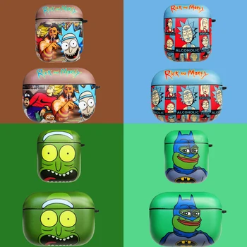 

Funny Cartoon Rick and Morty For Apple AirPods 1 2 Pro Charging Soft TPU Cover Wireless Bluetooth Earphone Case frog cornichon