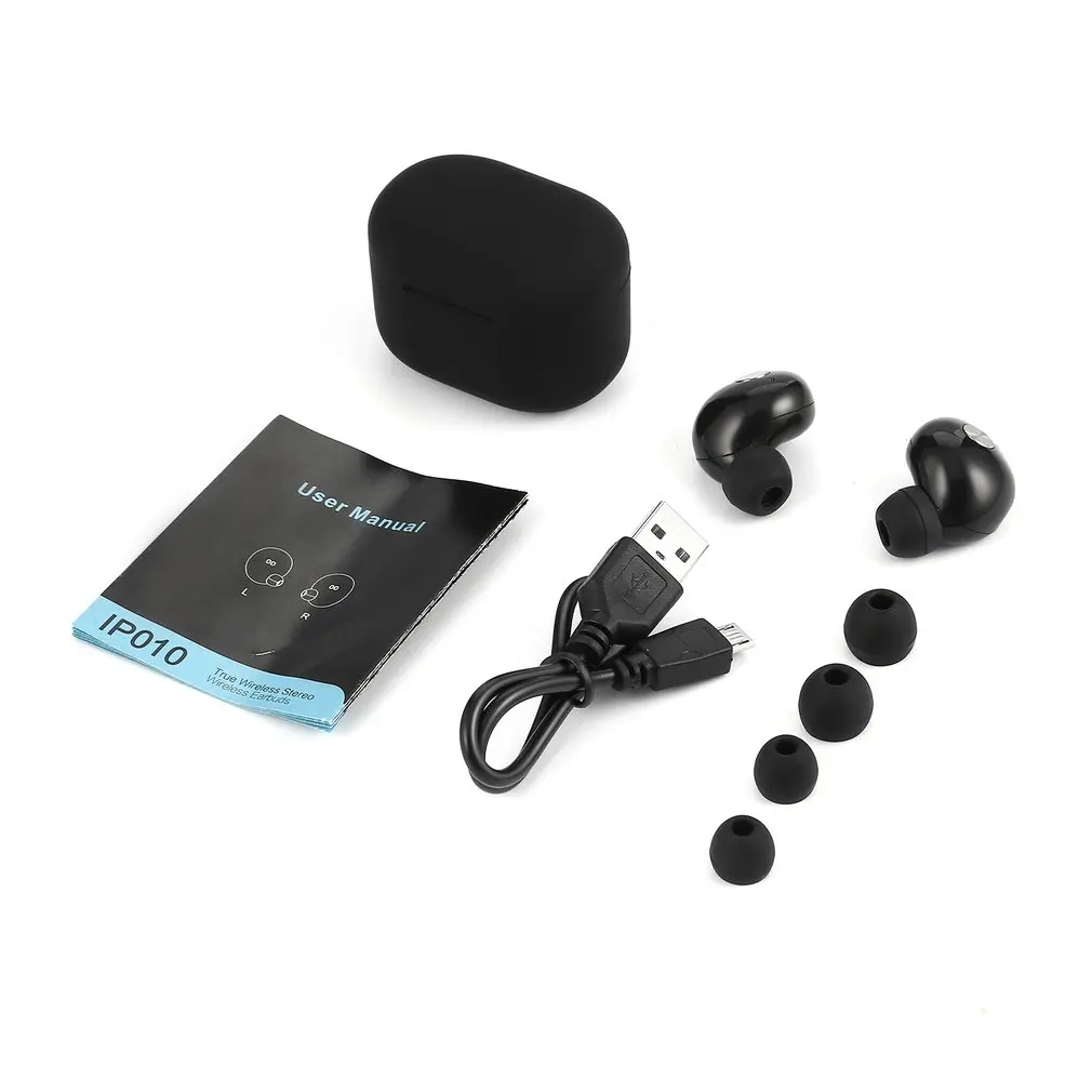 Мини Bluetooth наушники спортивные беспроводные стерео музыкальные наушники-вкладыши с шумоподавлением с микрофоном с портативным зарядным устройством