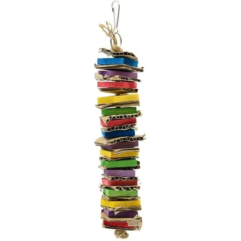 

Chewing Bird, Parrot Toys Multicolored Wooden Blocks for Relieved Bore, Bird Cage Toys Chewing Hanging for Cockatiel