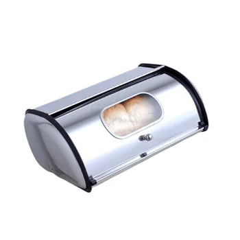 

1pc Bread Storage Case Container Kitchen Bread Box Kitchen Gadget for Bakery (Small Size 34X23X14.5CM with Window with Handle Si