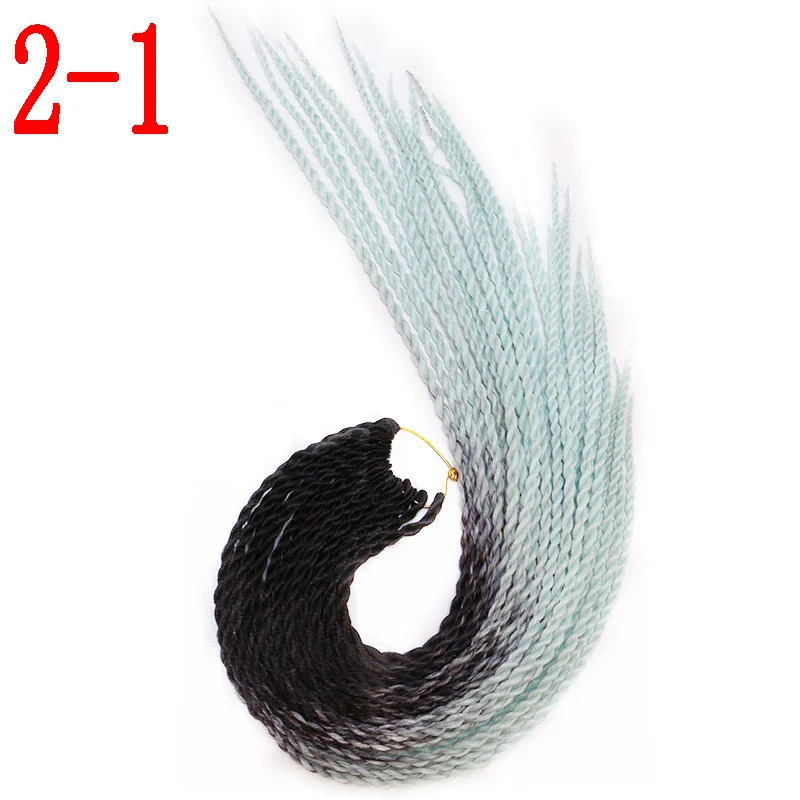 T1/27 MERISIHAIR Ombre Сенегальские крученые волосы на крючках косички 24 дюйма 30 корней/упаковка синтетические плетеные волосы для женщин серые, синие, розовые, бро - Цвет: T1/27