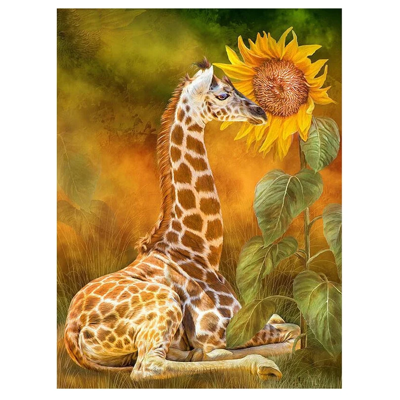 

Full Square drill 5D DIY Diamond embroidery Deers Sunflowers Diamond Painting Cross Stitch Rhinestone Mosaic decoration JS744