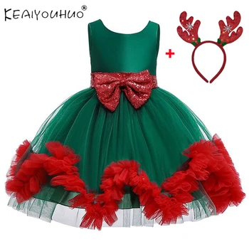 

2020 Baby Girls Dress Girls Clothes New Girls Dress Kids Birthday Party Dress For Girls Christmas Dress Green Red 2-10 Years