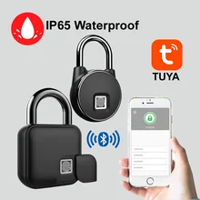 Tuya Smart Home Fingerprint Lock Bluetooth Sicher Vorhängeschloss Türschloss Wasserdicht Keyless USB Aufladbare Zink-legierung Haus Schlösser