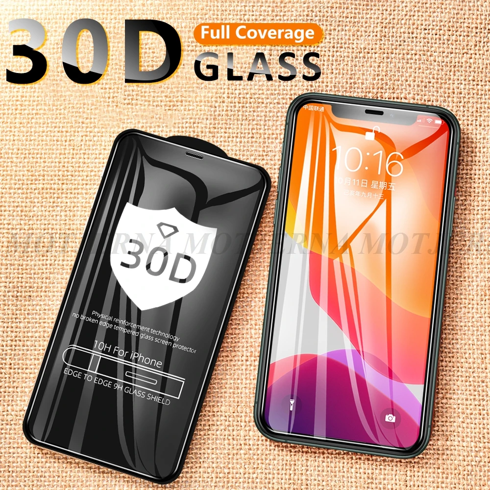 30D защитное стекло с изогнутыми краями для iPhone 11 Pro Max 7 8 6 6s Plus закаленное X XR XS