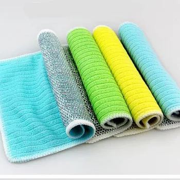 

1PC Magic Bamboo Fiber Anti-grease Dish Cloth Washing Towel Kitchen Household Scouring Pad Cleaning Rags Accessories for Home