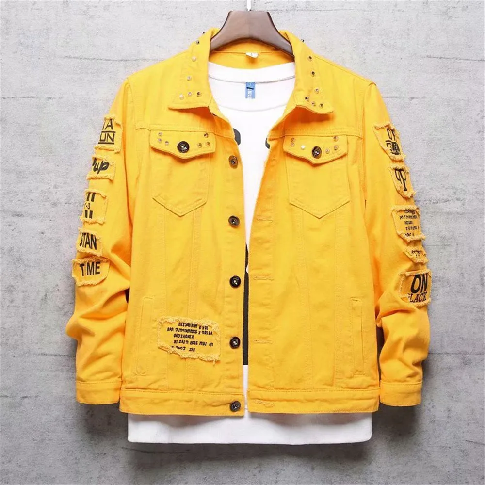 yellow jean jacket mens