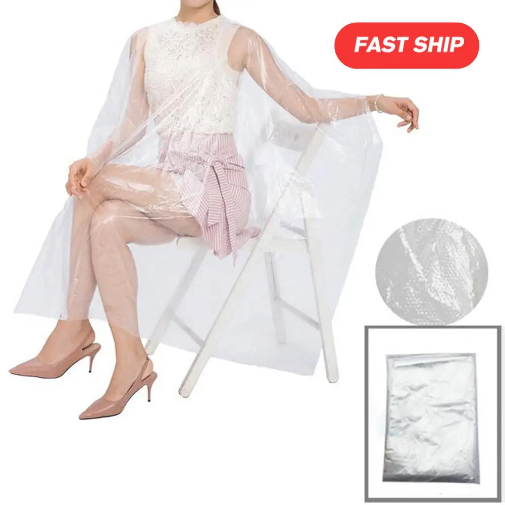 

50-200pcs Disposable Hairdresser Capes Waterproof Salon Apron Hair Cutting Dye Cape Barber Transparent Hairdressing Capes Cloth