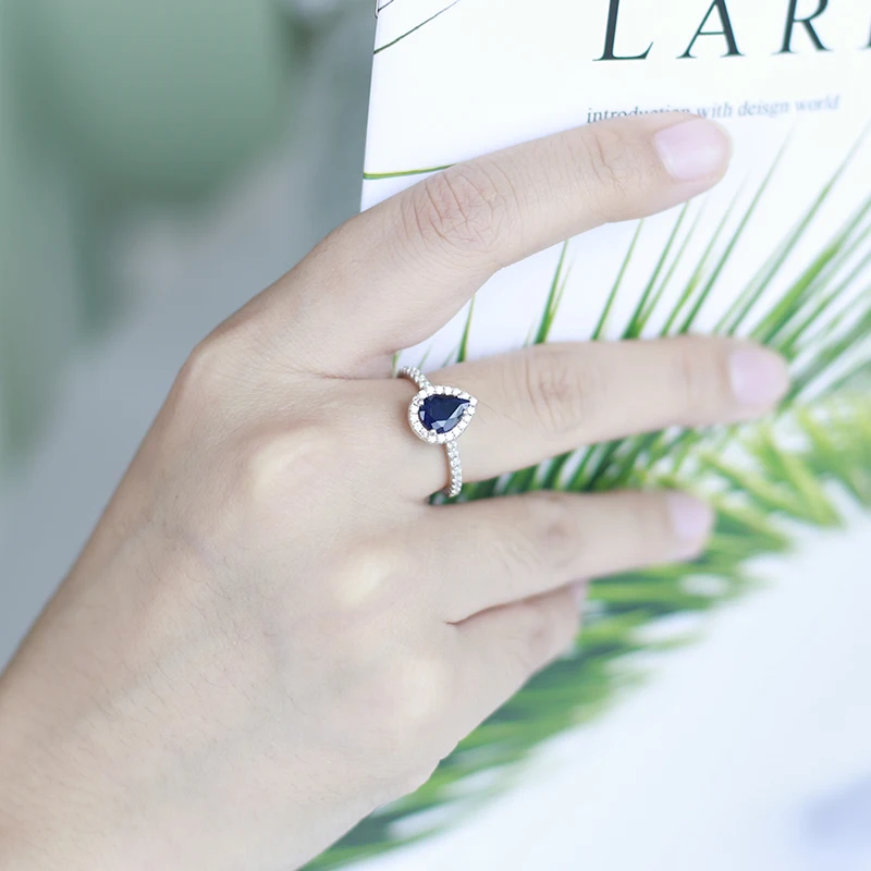 Gem's Ballet 1.29Ct Natural Blue Sapphire Gemstone Ring For Women 925 Sterling Silver Classic Wedding Rings Fine Jewelry Gem's Ballet 1.29Ct Natural Blue Sapphire Gemstone Ring For Women 925 Sterling Silver Classic Wedding Rings Fine Jewelry