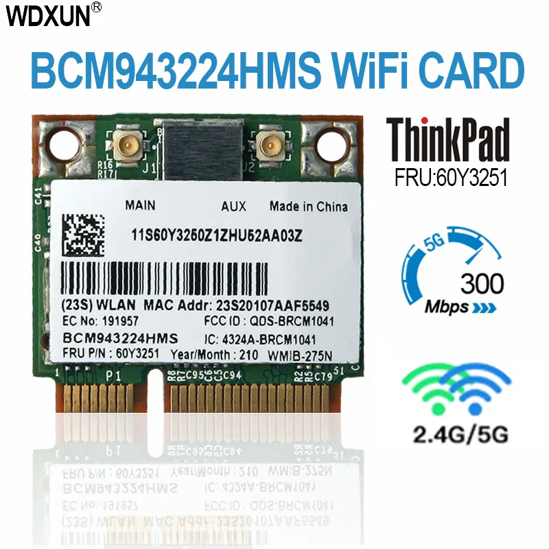 Scheda Per Lenovo Fru 60 Y3251 Broadcom Muslimb Bcm943224 Mini Pci-E Scheda Wifi Wireless X130E X121E X131E X140E