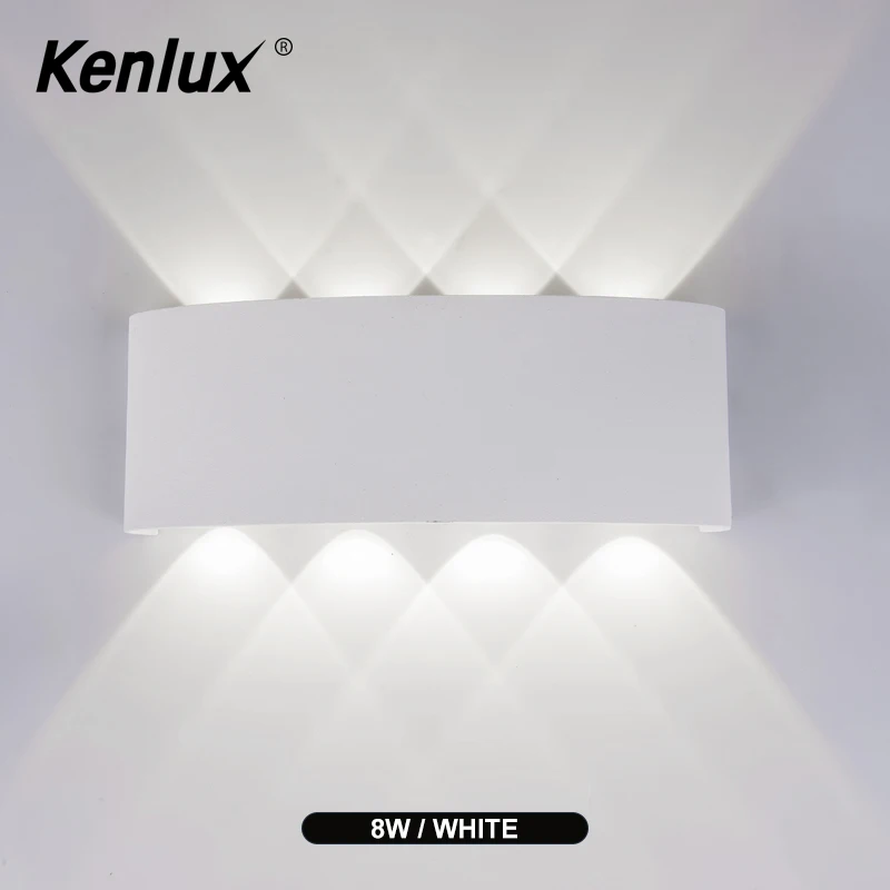 8W White Nordic настенный светильник светодиодный Алюминий Крытый Ip65 с крышкой вверх/вниз белого и черного цвета Современные хрустальные люстры для дома Лестницы Спальня прикроватные Ванная комната освещение - Испускаемый цвет: 8W White