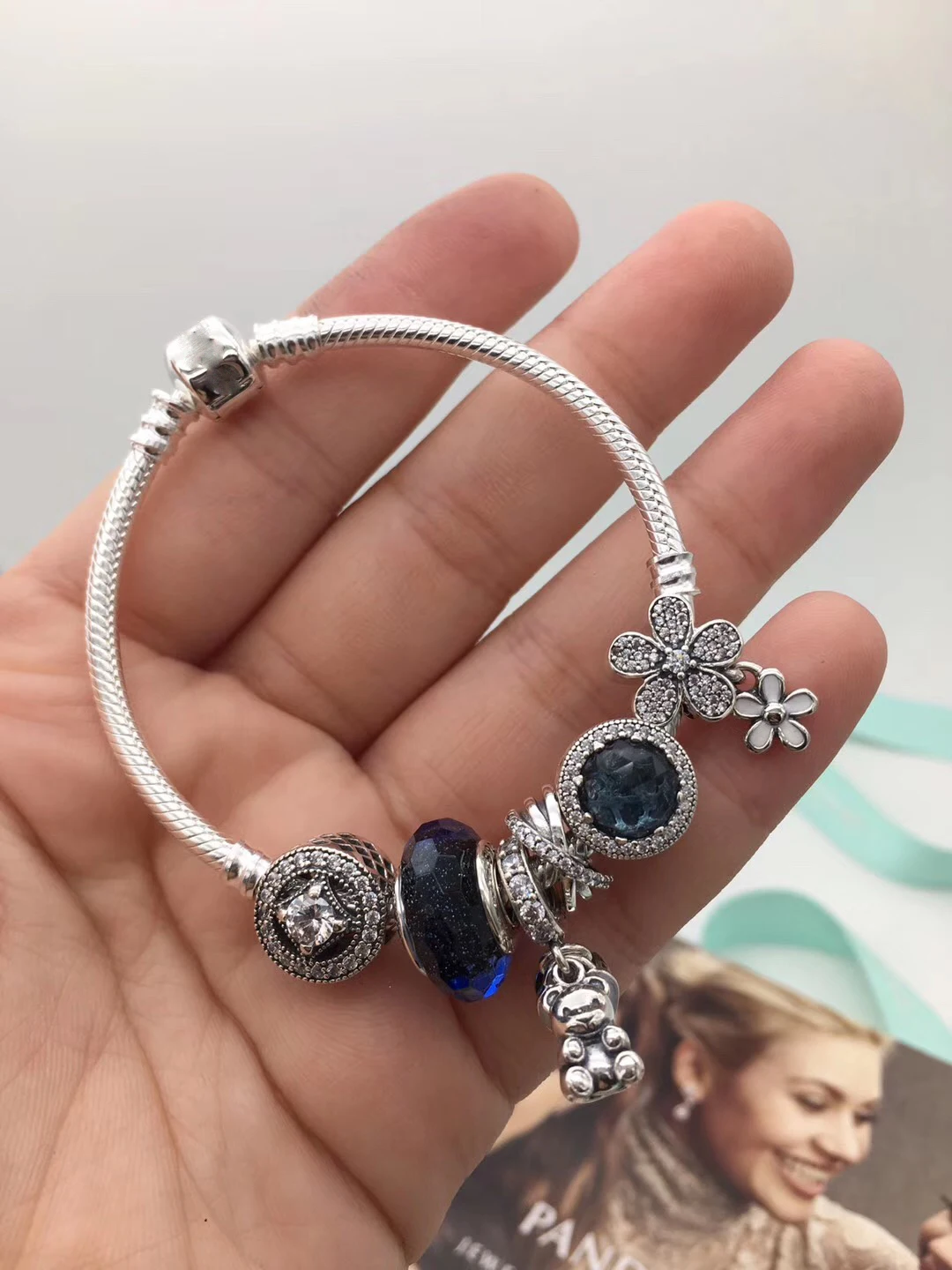 

Fanier Store High Quality 1:1 100% 925 Silver Snake Bone Cat Eye Bear Pattern Clip Bracelet Free Of Charge