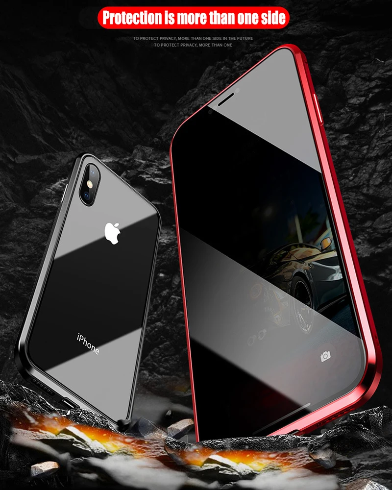 Для iPhone11 6 7 8 X XS Max Zmetal Рамка Анти-писк магнитная Передняя и задняя закаленное Пленка чехол для мобильного телефона