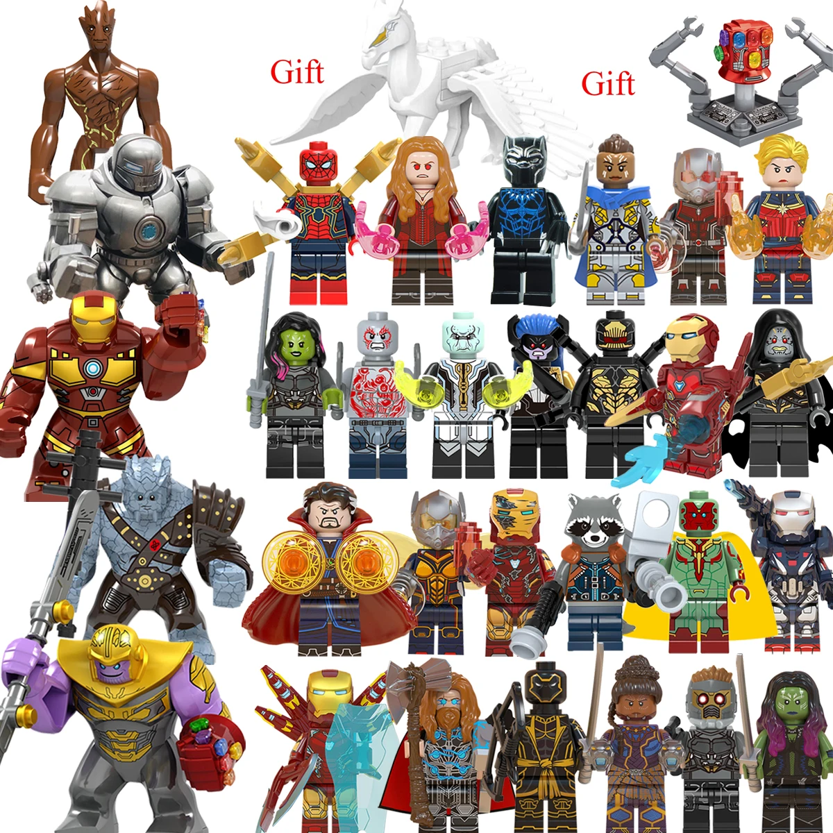 

30PCS Thanos Endgame Iron Man Captain War Machine LEGOEDING Marvel Avengers Minifigured Building Blocks Toys for Children