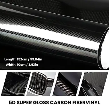 

Car Styling Glossy Black 5D Carbon Fiber Vinyl film Car Wrap DIY Car Tuning Part Sticker