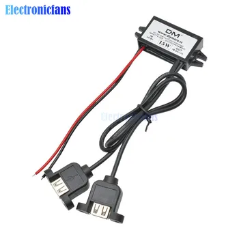

DC-DC Car Power Converter Step-Down 12V to 5V 3A 15W Power Module Dual USB Output Adapter Low Heat 96% High Conversion