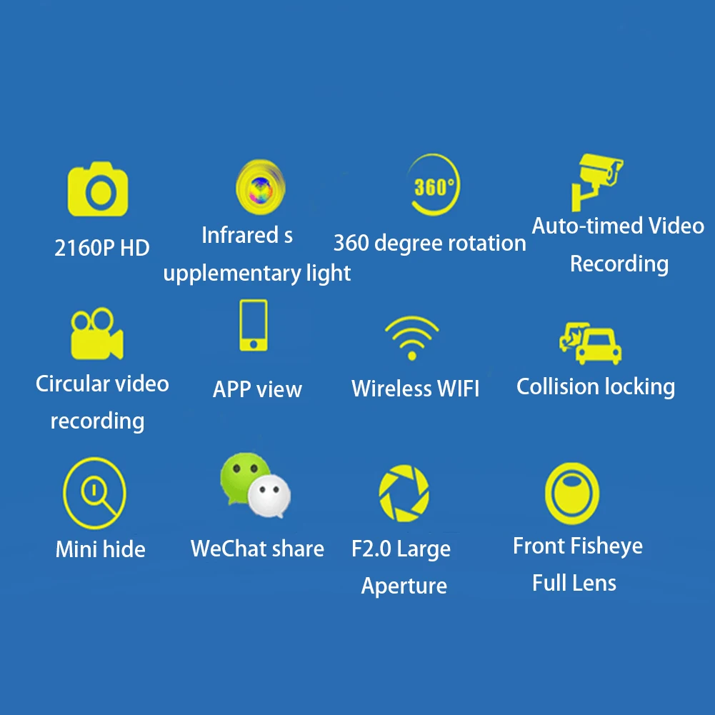 Ночное видение панорама HD DVR автомобильный широкоугольный циклическая запись Инфракрасный Смарт Wi-Fi видеорегистратор 360 градусов в режиме реального времени монитор парковки
