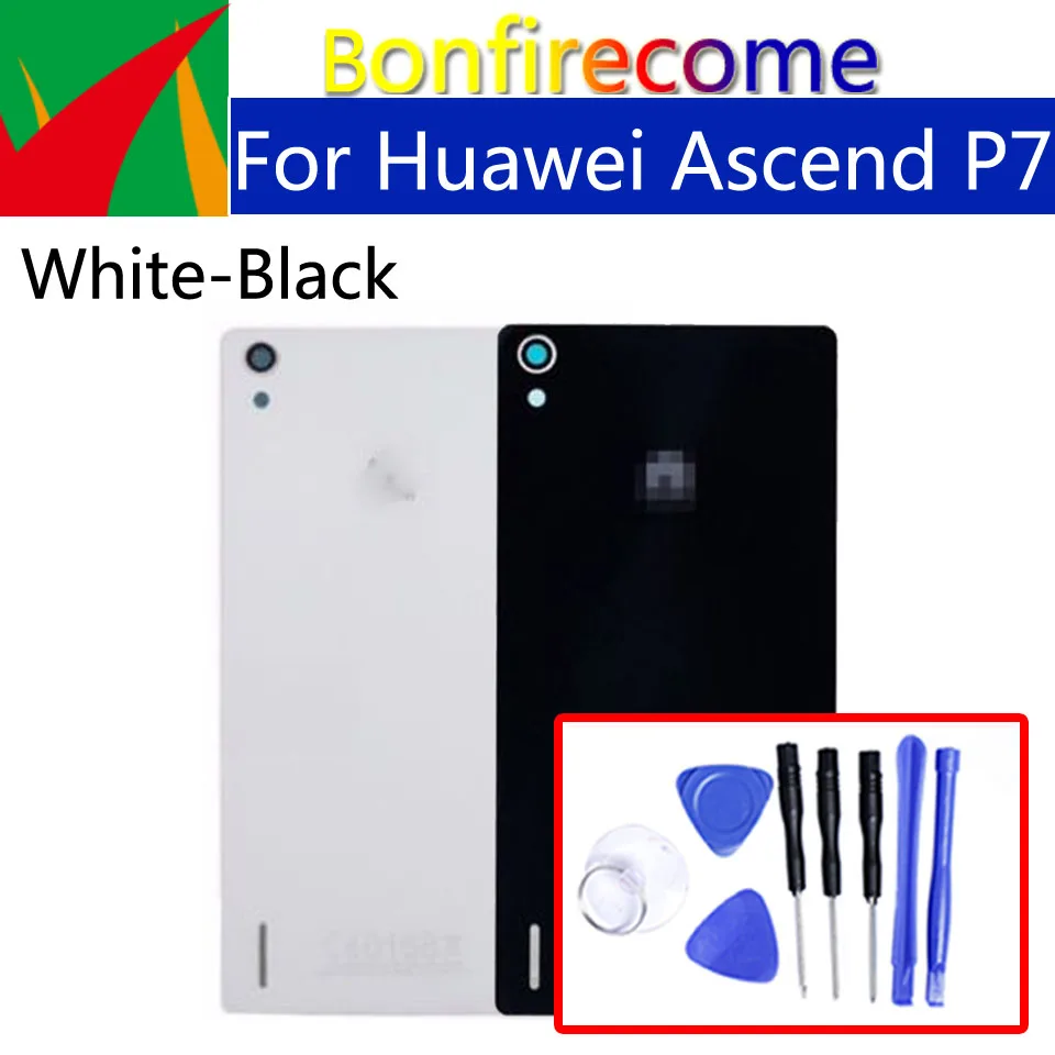 Для huawei Ascend P7 Задняя стеклянная крышка батарейного отсека задняя дверь корпус чехол для P7-L10 P7-L00 замена корпуса шасси P7-L05