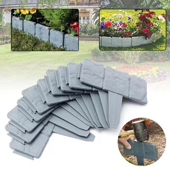 

Garden Fence Imitation Edging Stone Fence Stone Fence Plants Feeding Plants Fence Gray and Brick Red Garden Protection Fence