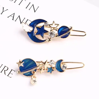 

Women Geometric Round Star Moon Hairpin Ponytail Holder Barrette Hollow Hairgrip Lady Vintage Hairpin Headwear Hair Accessories