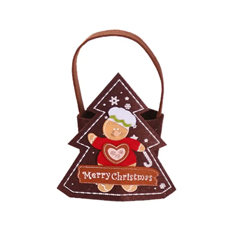 Christmas Candy Bag Portable Handmade Felt Cloth Small Tote Kids Baskets Gift - Цвет: LIKE PIC